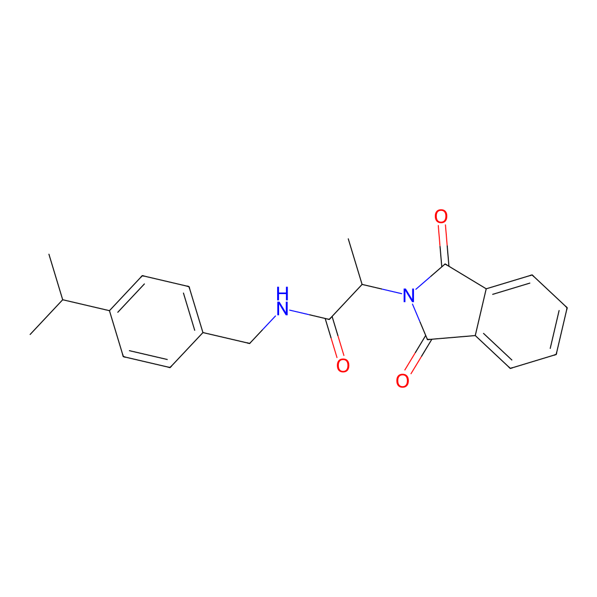 2-(1,3-dioxoisoindol-2-yl)-N-[(4-propan-2-ylphenyl)methyl]propanamide molecular structure, CAS 381193-81-3