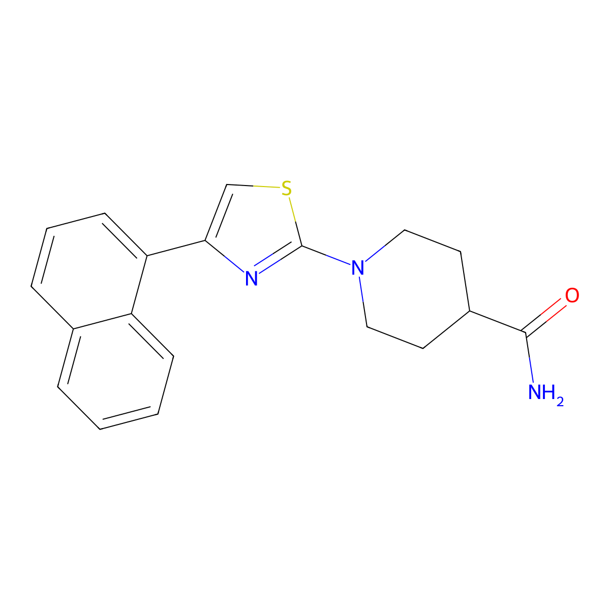1-(4-Naphthalen-1-yl-thiazol-2-yl)-piperidine-4-carboxylic acid amide molecular structure, CAS 381194-10-1