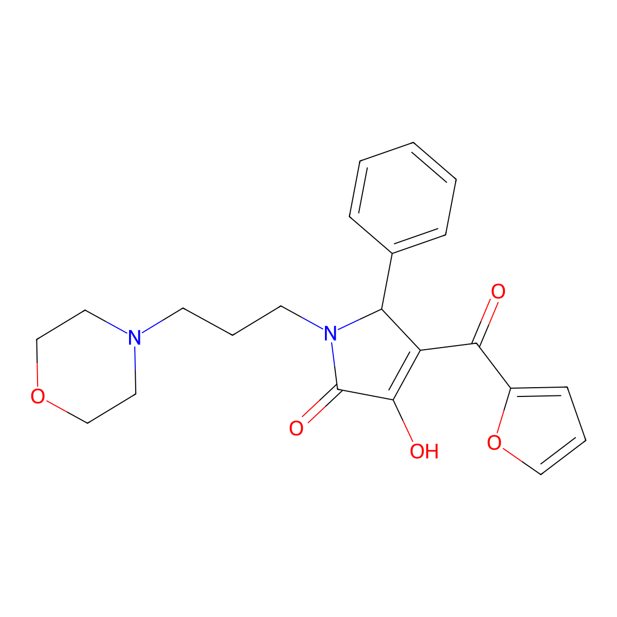 4-(furan-2-carbonyl)-3-hydroxy-1-(3-morpholinopropyl)-5-phenyl-1H-pyrrol-2(5H)-one molecular structure, CAS 381194-31-6