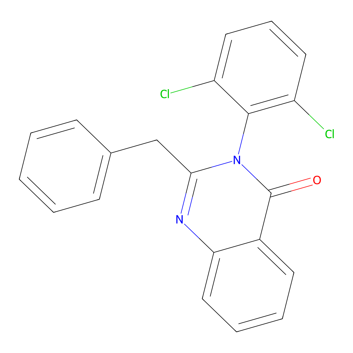 2-benzyl-3-(2,6-dichlorophenyl)quinazolin-4(3H)-one molecular structure, CAS 381194-40-7