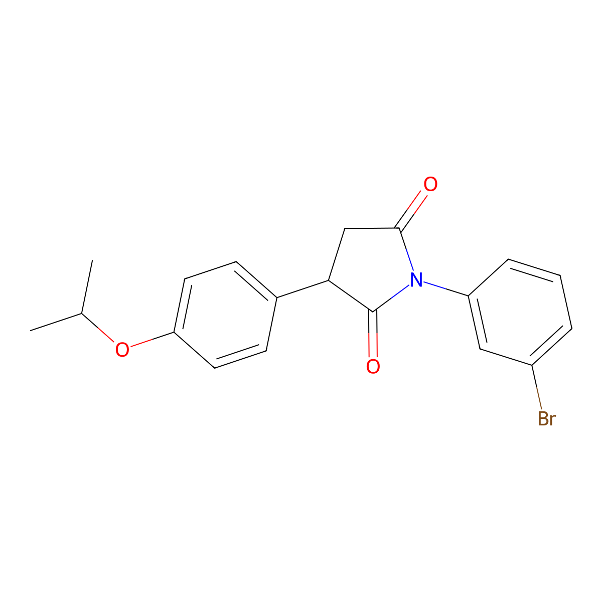 1-(3-Bromophenyl)-3-(4-isopropoxyphenyl)pyrrolidine-2,5-dione molecular structure, CAS 381194-51-0