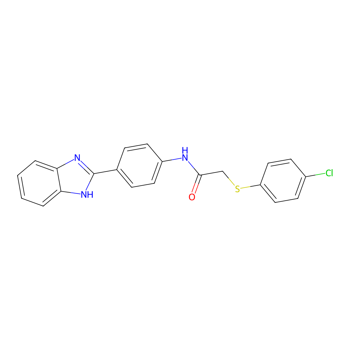 N-[4-(1H-benzimidazol-2-yl)phenyl]-2-(4-chlorophenyl)sulfanylacetamide molecular structure, CAS 381195-01-3