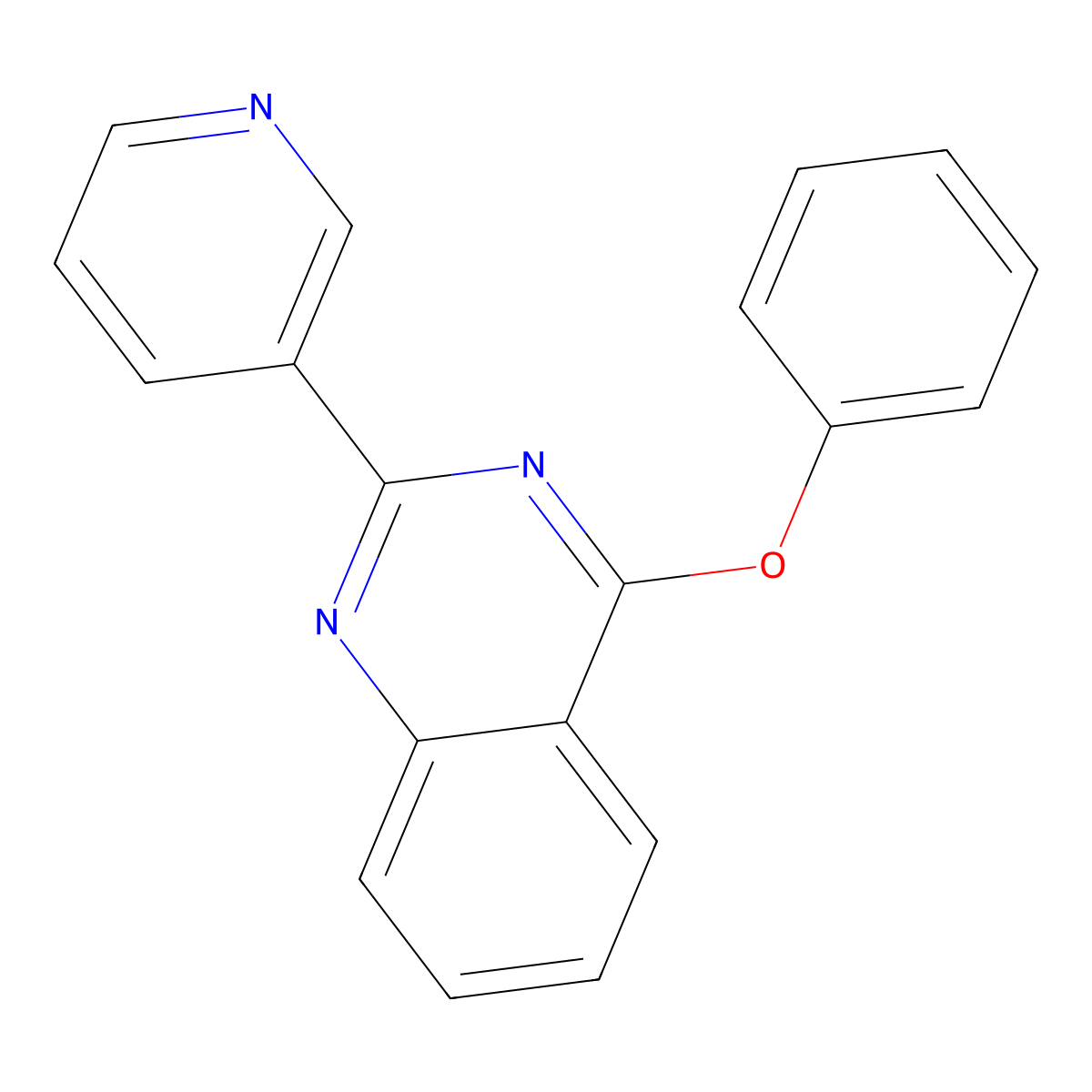 4-Phenoxy-2-pyridin-3-ylquinazoline molecular structure, CAS 381196-06-1