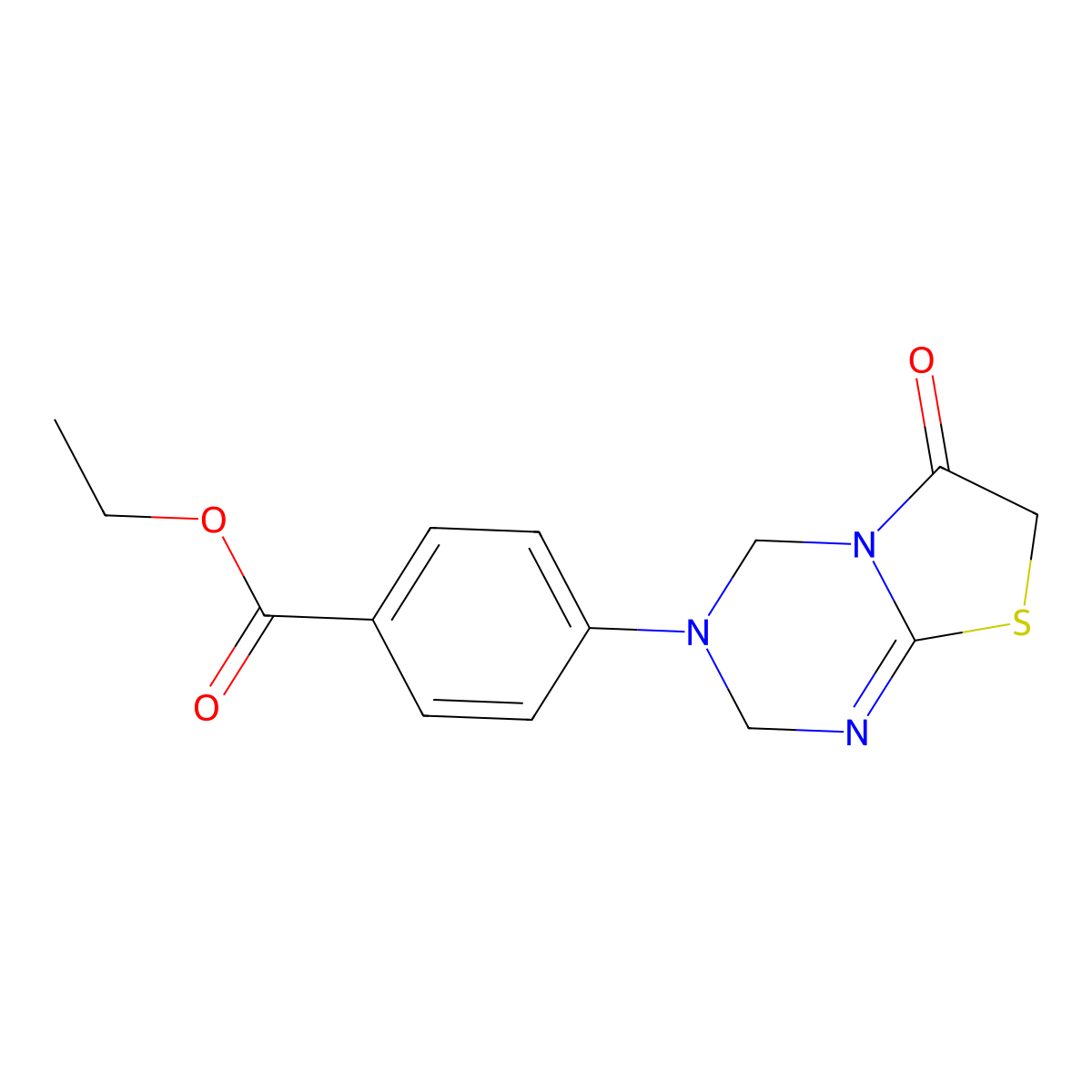 Ethyl 4-(6-oxo-2,4-dihydro-[1,3]thiazolo[3,2-a][1,3,5]triazin-3-yl)benzoate molecular structure, CAS 381196-19-6