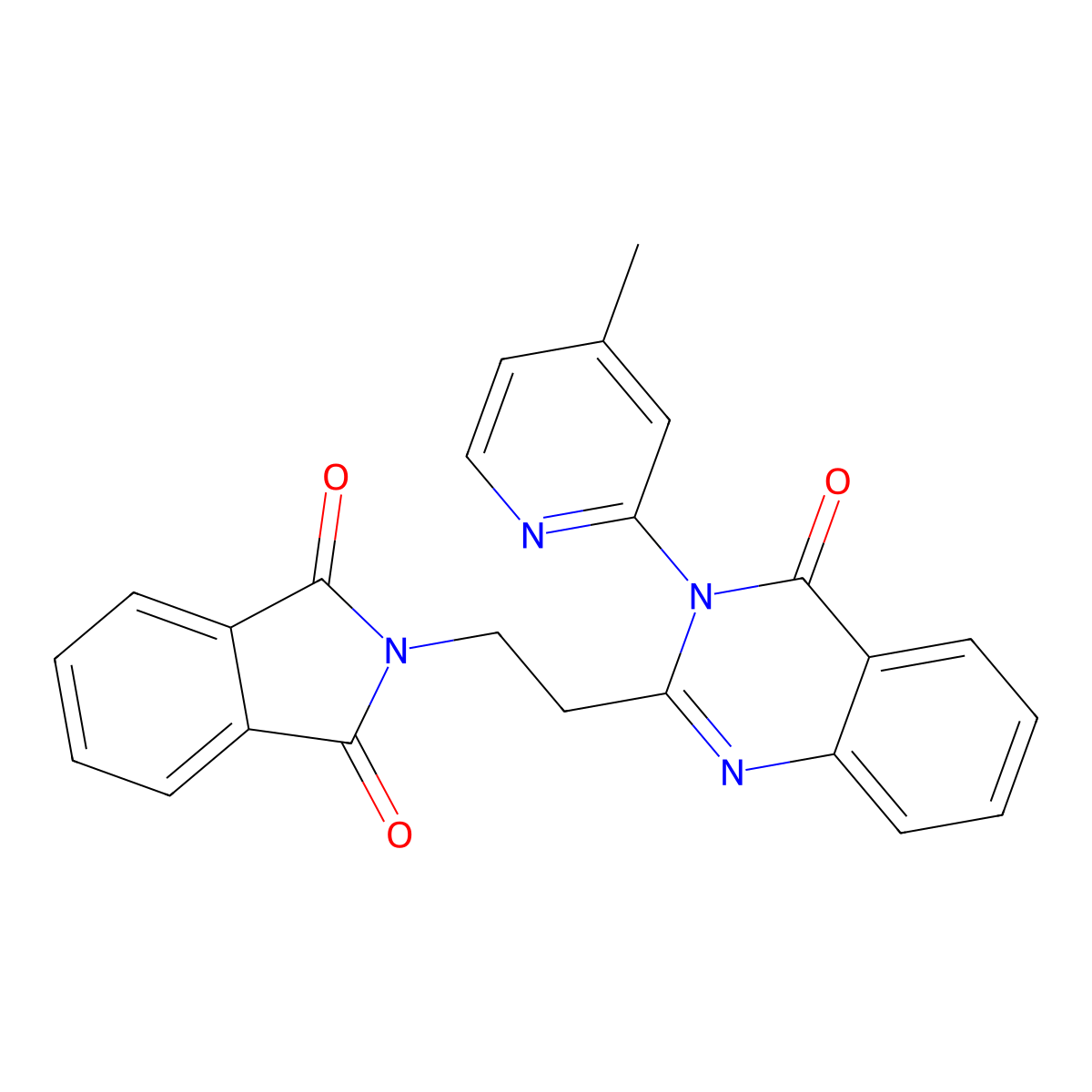 2-(2-(3-(4-Methylpyridin-2-yl)-4-oxo-3,4-dihydroquinazolin-2-yl)ethyl)isoindoline-1,3-dione molecular structure, CAS 381196-41-4