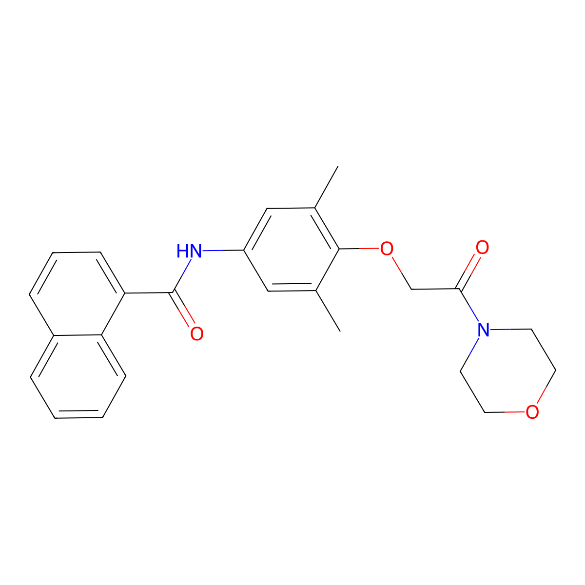 N-[3,5-dimethyl-4-(2-morpholin-4-yl-2-oxoethoxy)phenyl]naphthalene-1-carboxamide molecular structure, CAS 381197-92-8