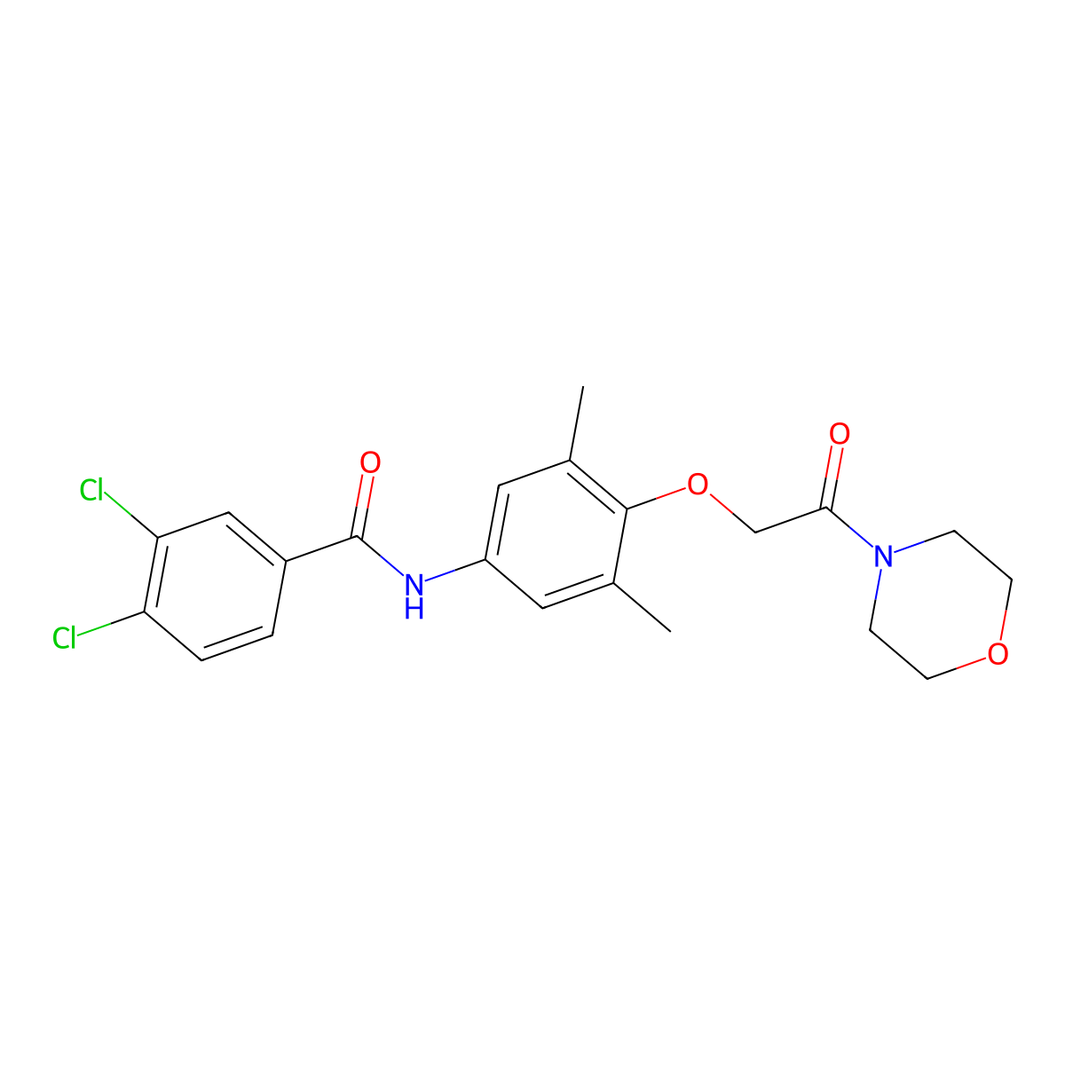3,4-dichloro-N-[3,5-dimethyl-4-(2-morpholin-4-yl-2-oxoethoxy)phenyl]benzamide molecular structure, CAS 381198-00-1