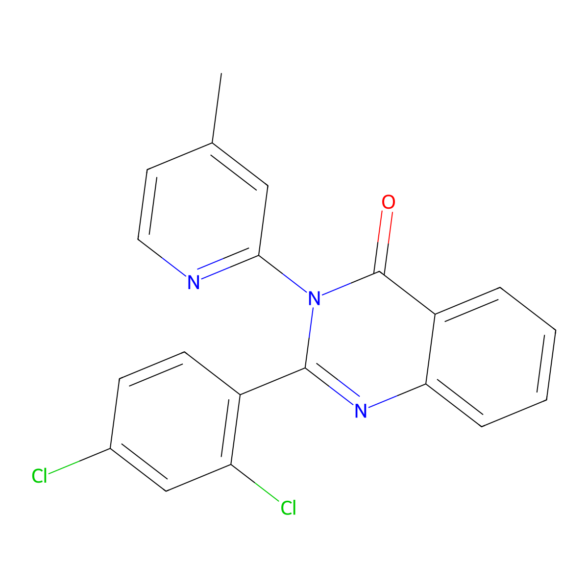 2-(2,4-dichlorophenyl)-3-(4-methylpyridin-2-yl)quinazolin-4(3H)-one molecular structure, CAS 381198-11-4