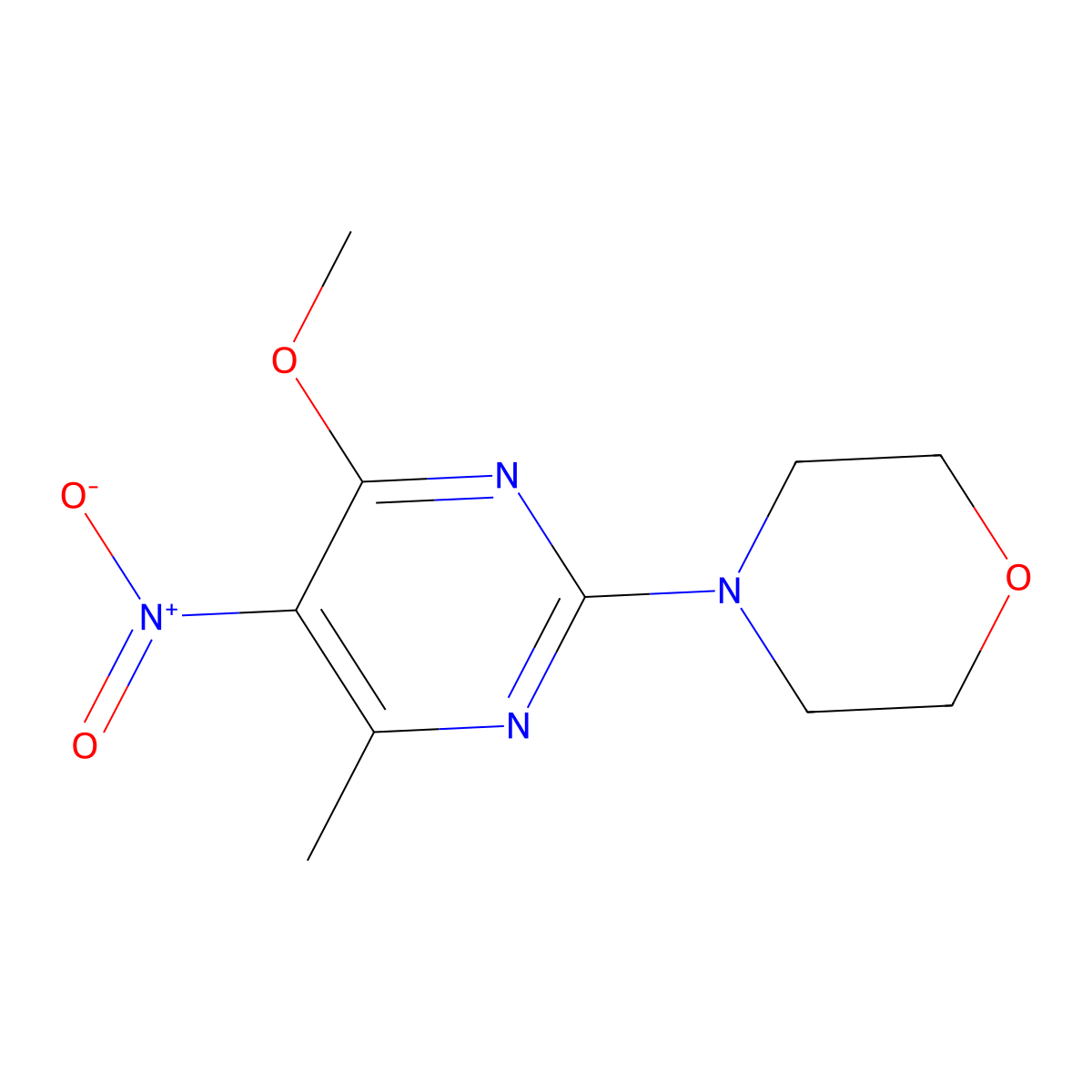 4-(4-Methoxy-6-methyl-5-nitropyrimidin-2-yl)morpholine molecular structure, CAS 381198-19-2