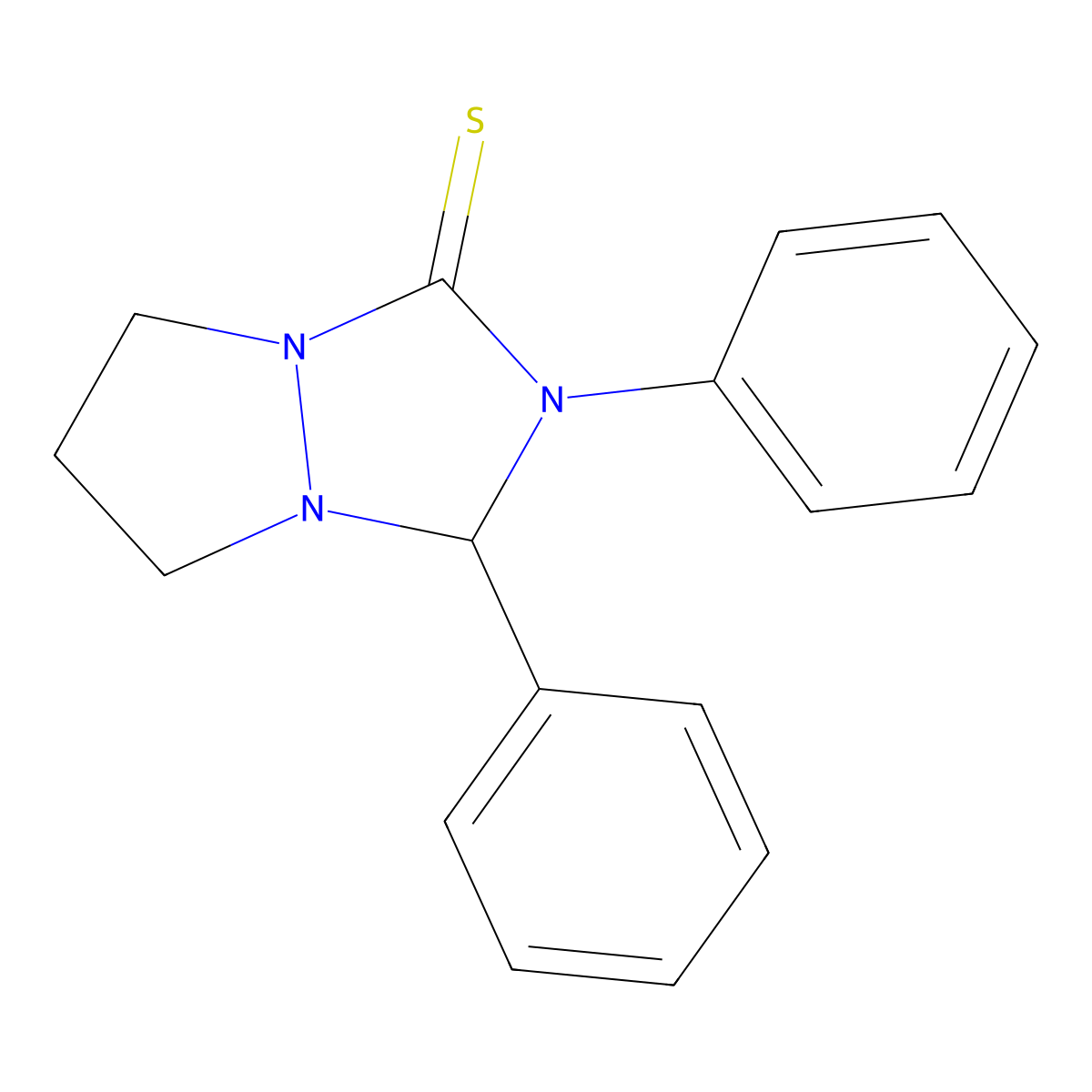 2,3-diphenyltetrahydro-1H,5H-pyrazolo[1,2-a][1,2,4]triazole-1-thione molecular structure, CAS 381198-59-0