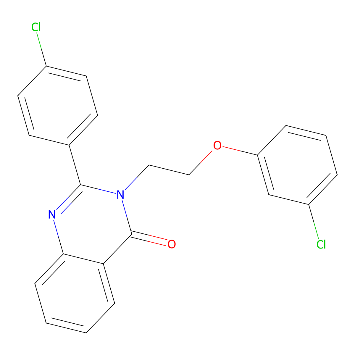 3-[2-(3-Chlorophenoxy)ethyl]-2-(4-chlorophenyl)quinazolin-4-one molecular structure, CAS 381198-62-5