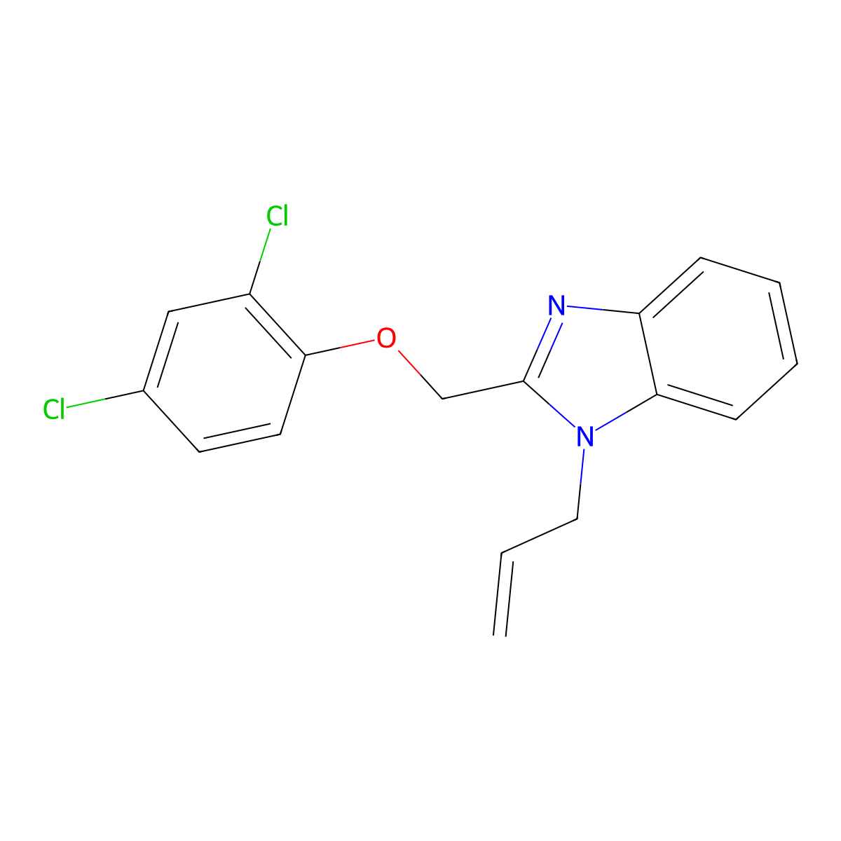 1-allyl-2-((2,4-dichlorophenoxy)methyl)-1H-benzo[d]imidazole molecular structure, CAS 381198-69-2