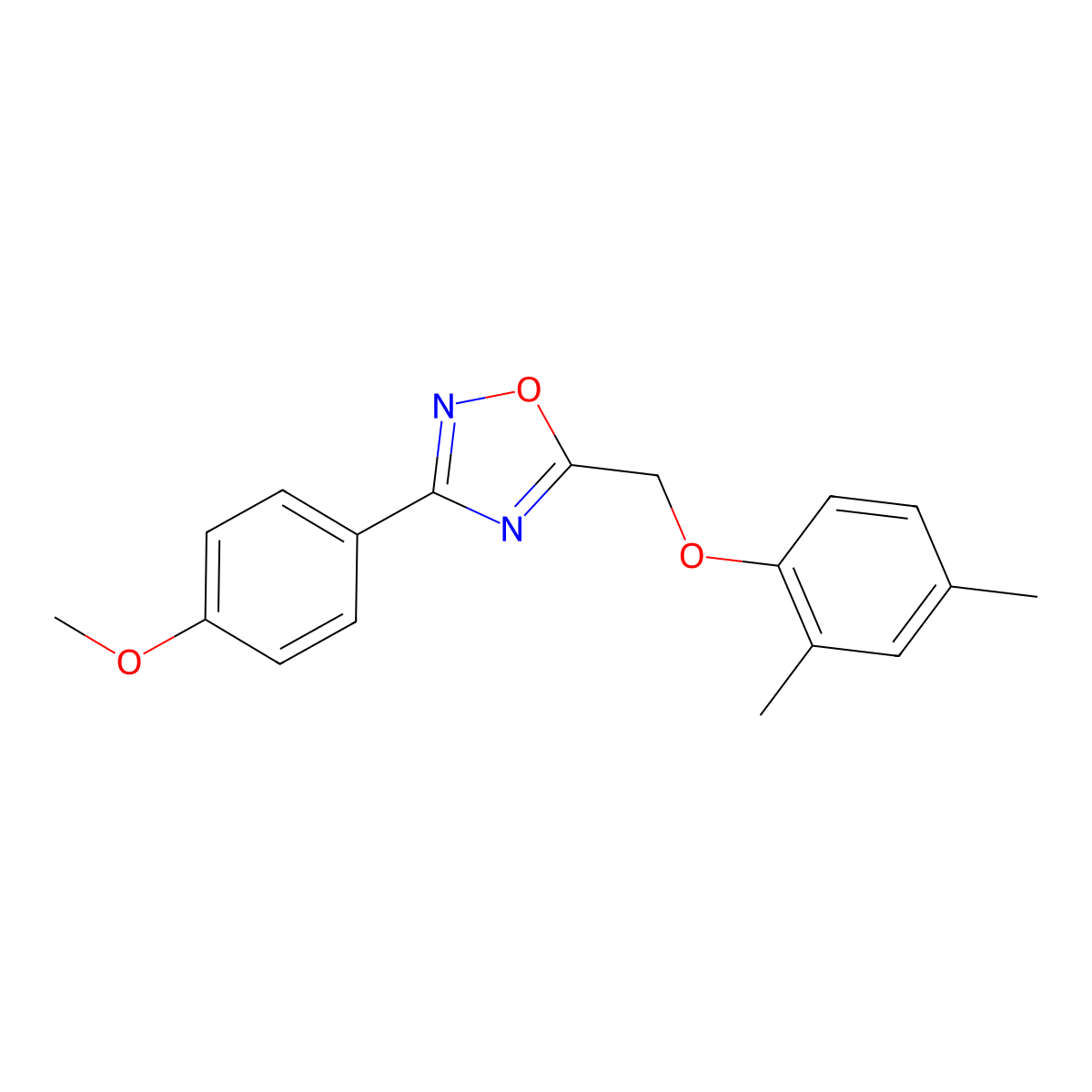 5-[(2,4-Dimethylphenoxy)methyl]-3-(4-methoxyphenyl)-1,2,4-oxadiazole molecular structure, CAS 381199-85-5