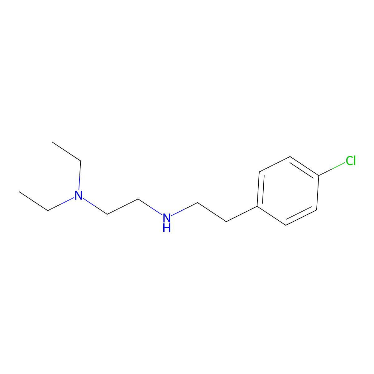 [2-(4-Chlorophenyl)ethyl][2-(diethylamino)ethyl]amine molecular structure, CAS 3812-70-2