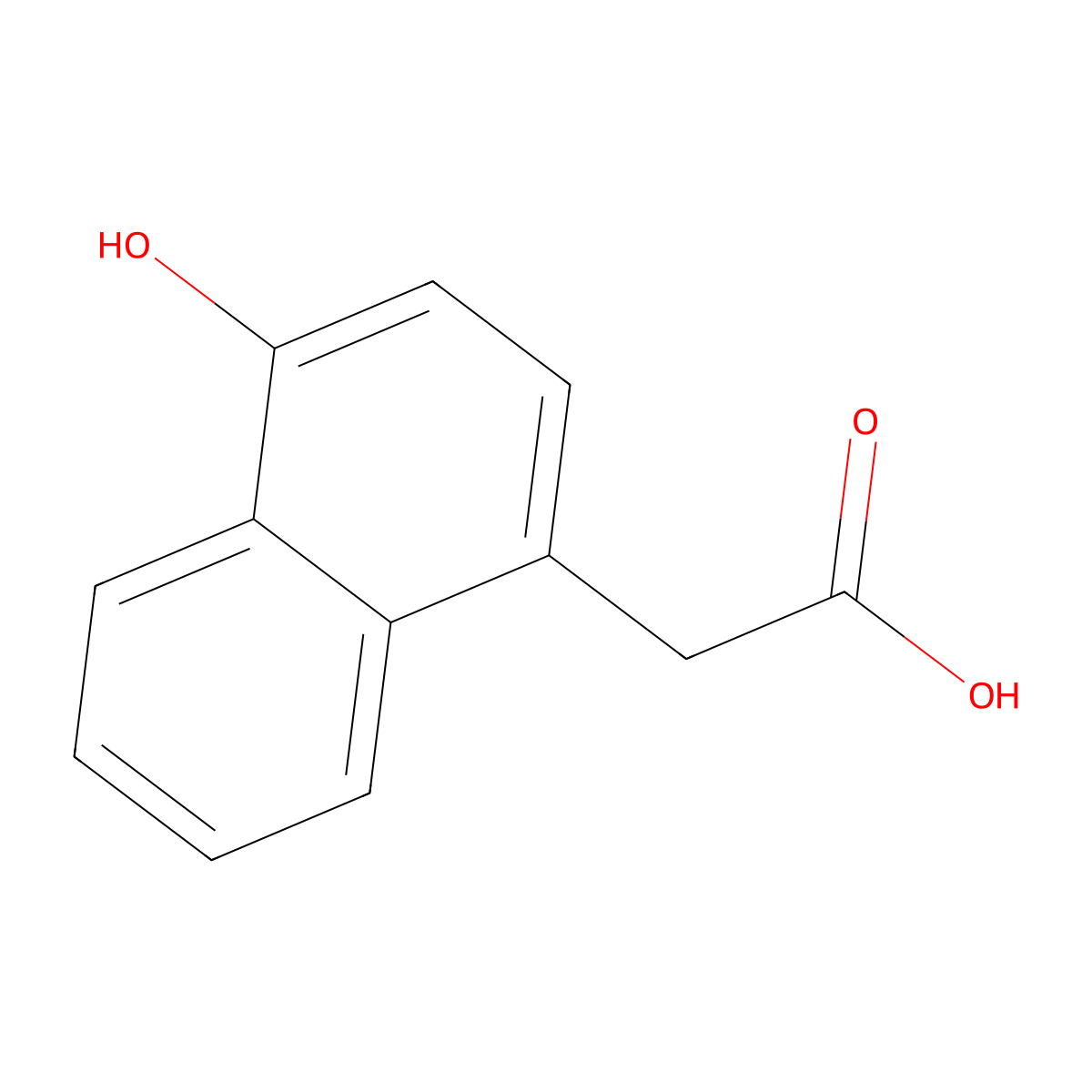 2-(4-Hydroxynaphthalen-1-yl)acetic acid molecular structure, CAS 3812-95-1