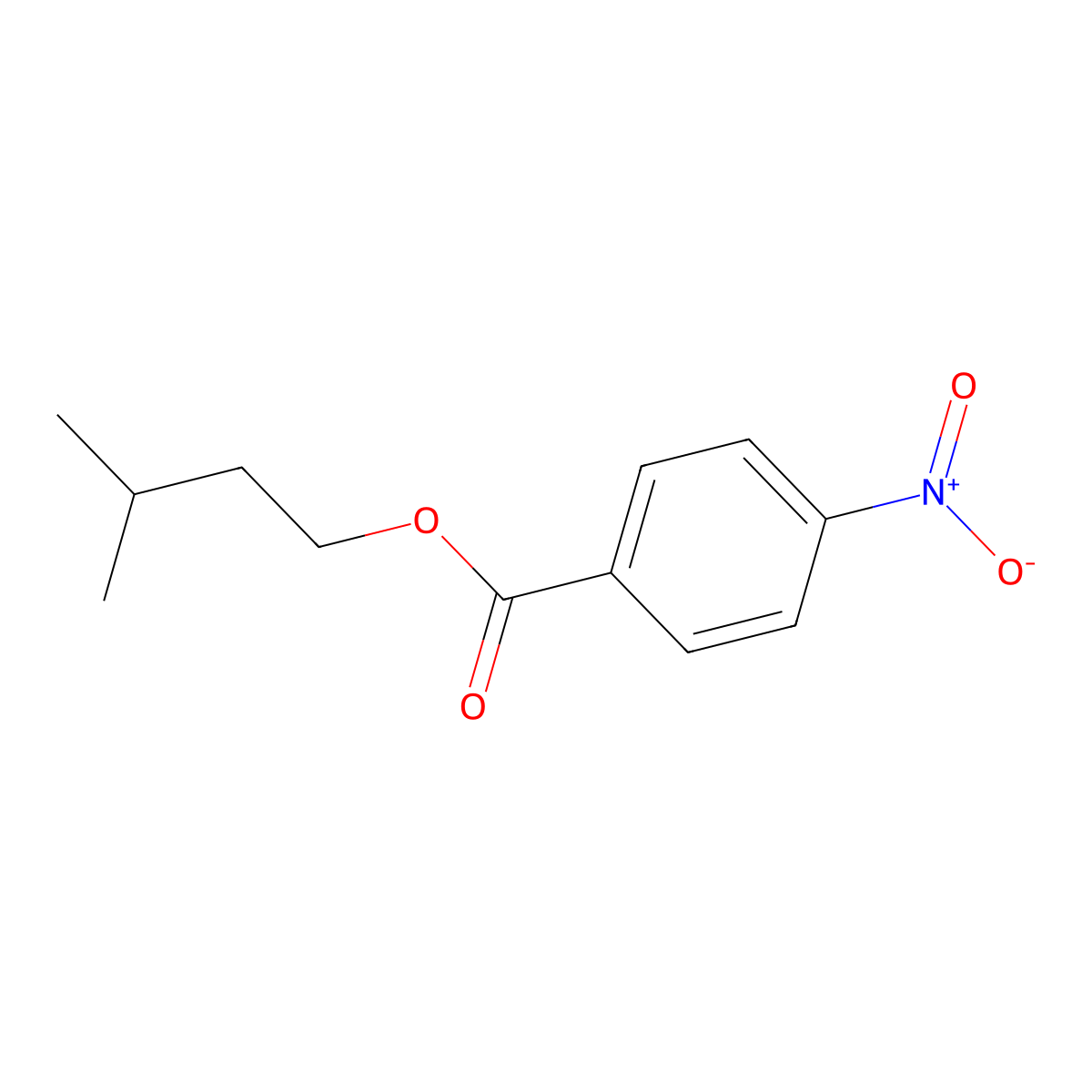 Isopentyl 4-nitrobenzoate molecular structure, CAS 38120-06-8