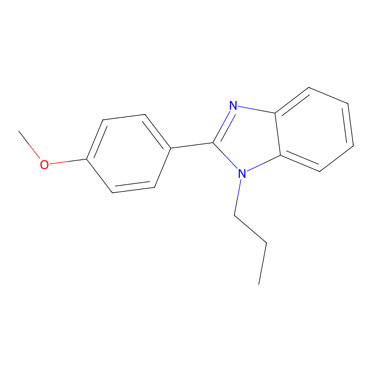 2-(4-methoxyphenyl)-1-propyl-1H-1,3-benzodiazole molecular structure, CAS 381200-04-0