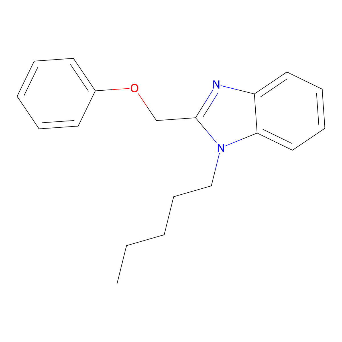1-pentyl-2-(phenoxymethyl)-1H-benzimidazole molecular structure, CAS 381200-52-8