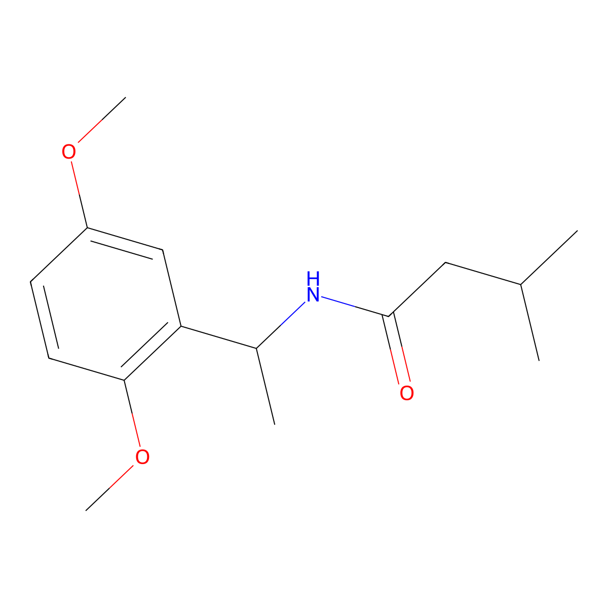 N-[1-(2,5-dimethoxyphenyl)ethyl]-3-methylbutanamide molecular structure, CAS 381201-64-5