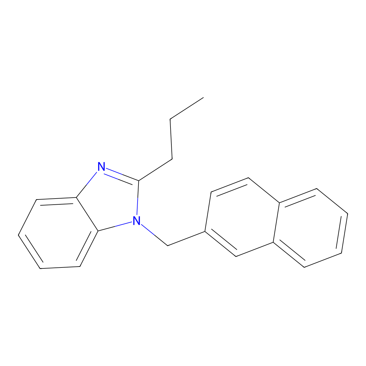 1-(Naphthalen-2-ylmethyl)-2-propylbenzimidazole molecular structure, CAS 381202-01-3
