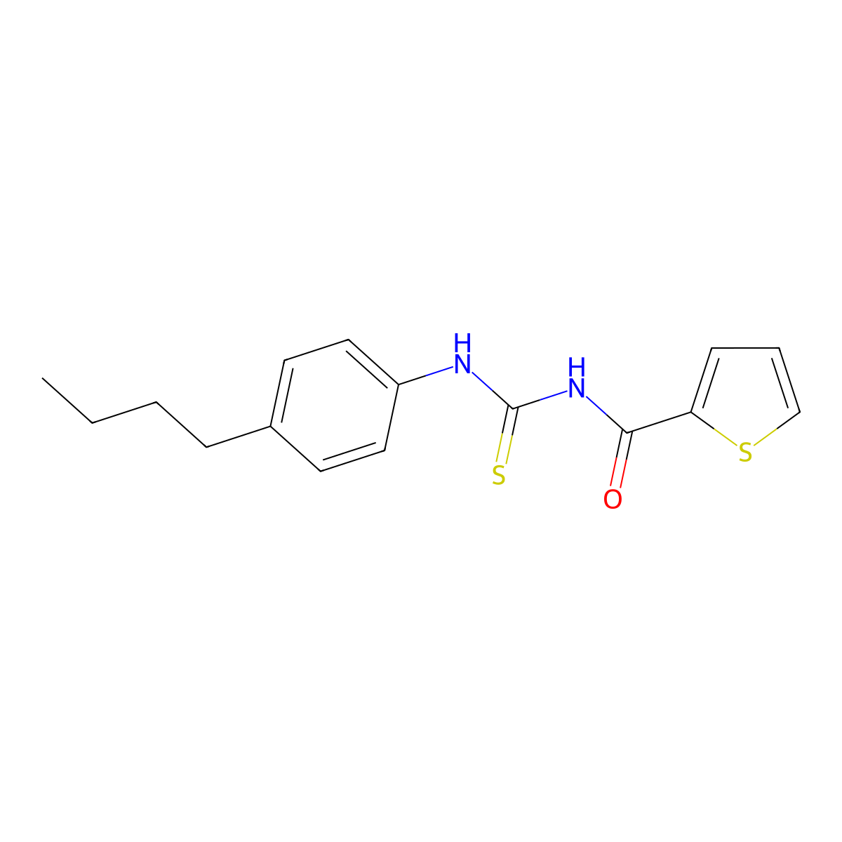 N-[(4-butylphenyl)carbamothioyl]thiophene-2-carboxamide molecular structure, CAS 381202-79-5