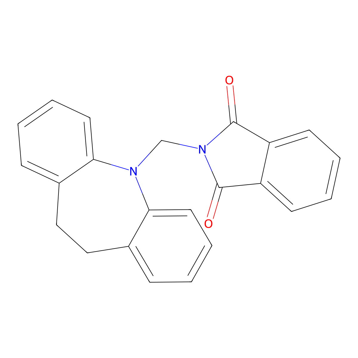 2-(5,6-Dihydrobenzo[b][1]benzazepin-11-ylmethyl)isoindole-1,3-dione molecular structure, CAS 381203-75-4