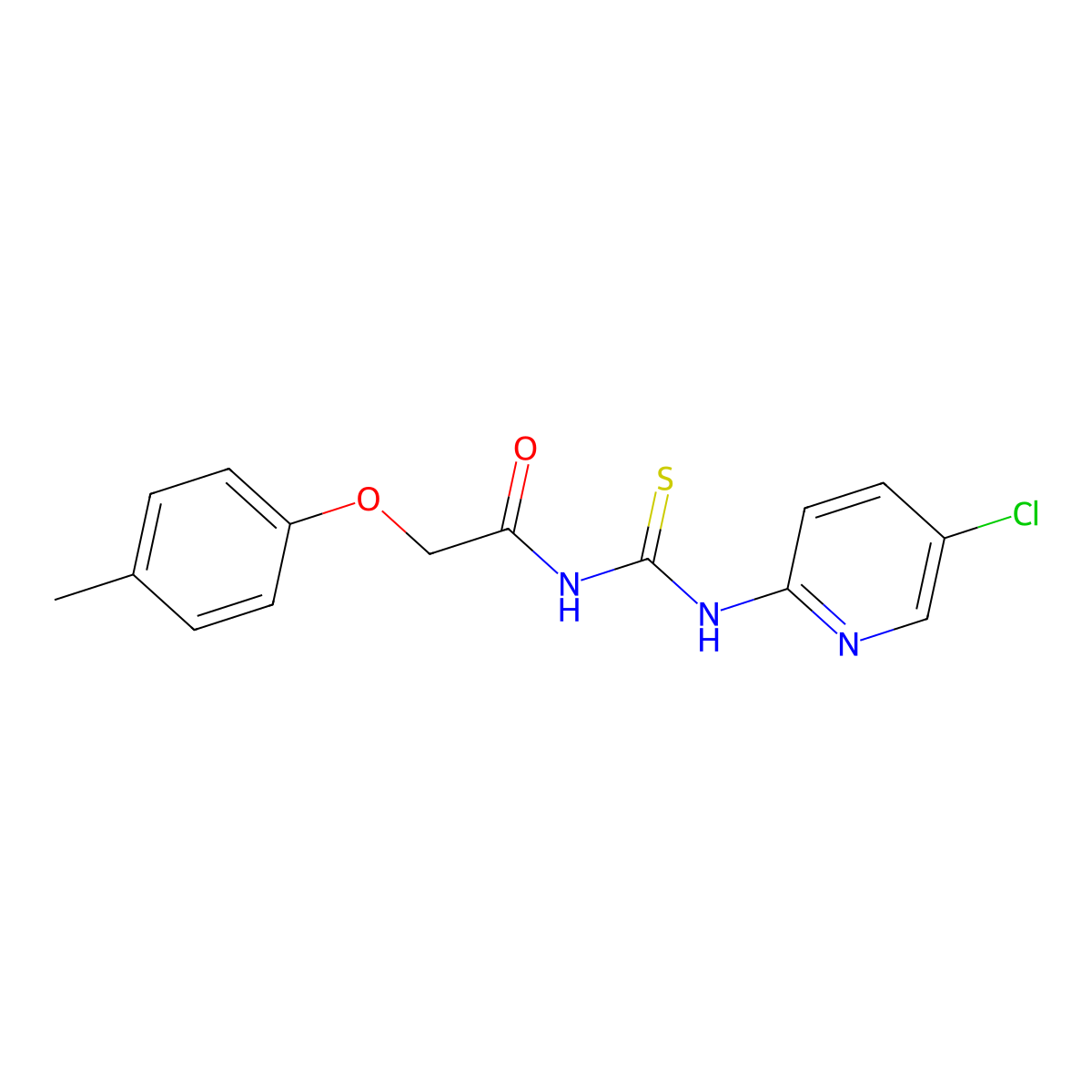 N-[(5-chloropyridin-2-yl)carbamothioyl]-2-(4-methylphenoxy)acetamide molecular structure, CAS 381204-02-0