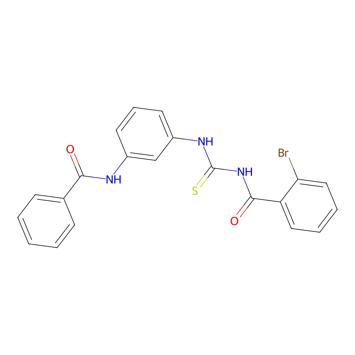N-[(3-benzamidophenyl)carbamothioyl]-2-bromobenzamide molecular structure, CAS 381204-54-2