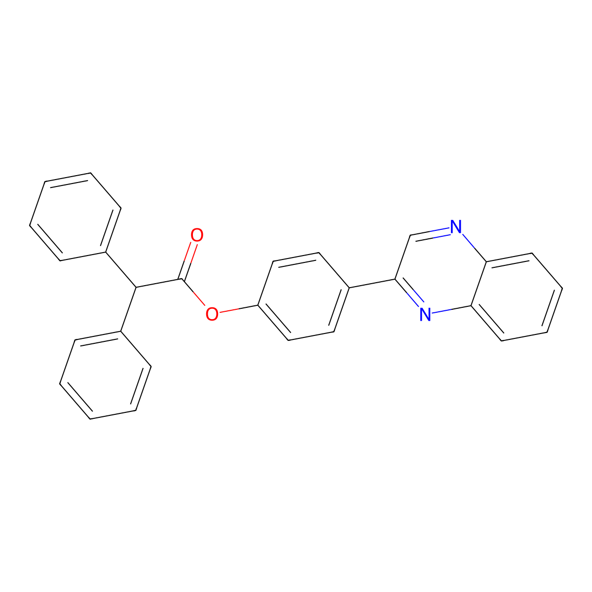 4-(Quinoxalin-2-yl)phenyl diphenylacetate molecular structure, CAS 381205-46-5