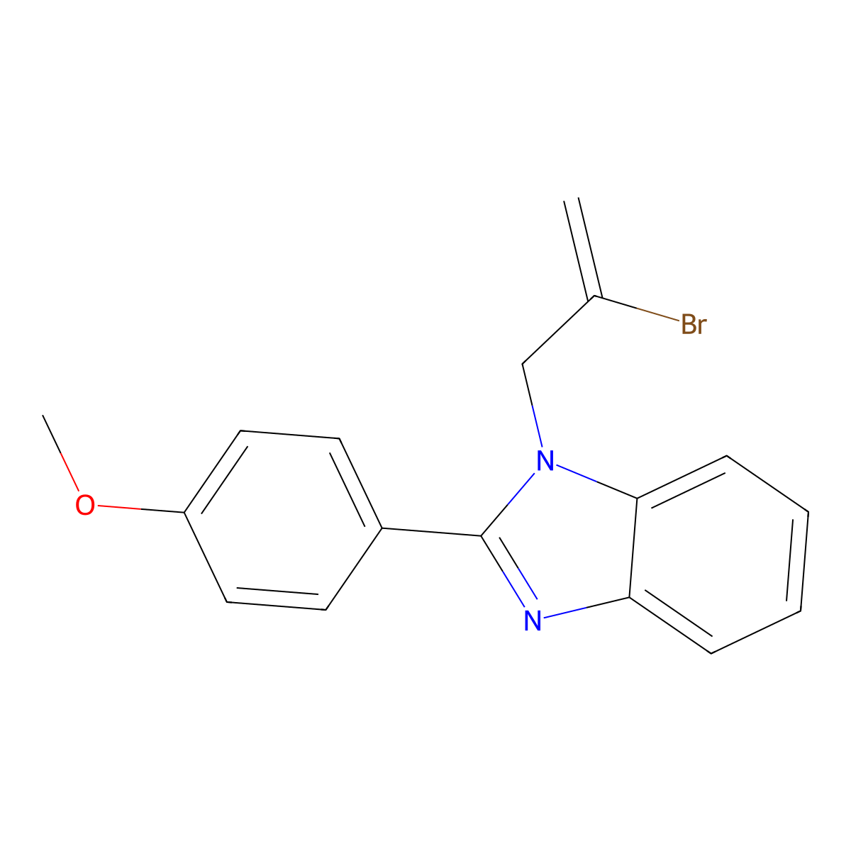 1-(2-Bromoprop-2-enyl)-2-(4-methoxyphenyl)benzimidazole molecular structure, CAS 381205-49-8
