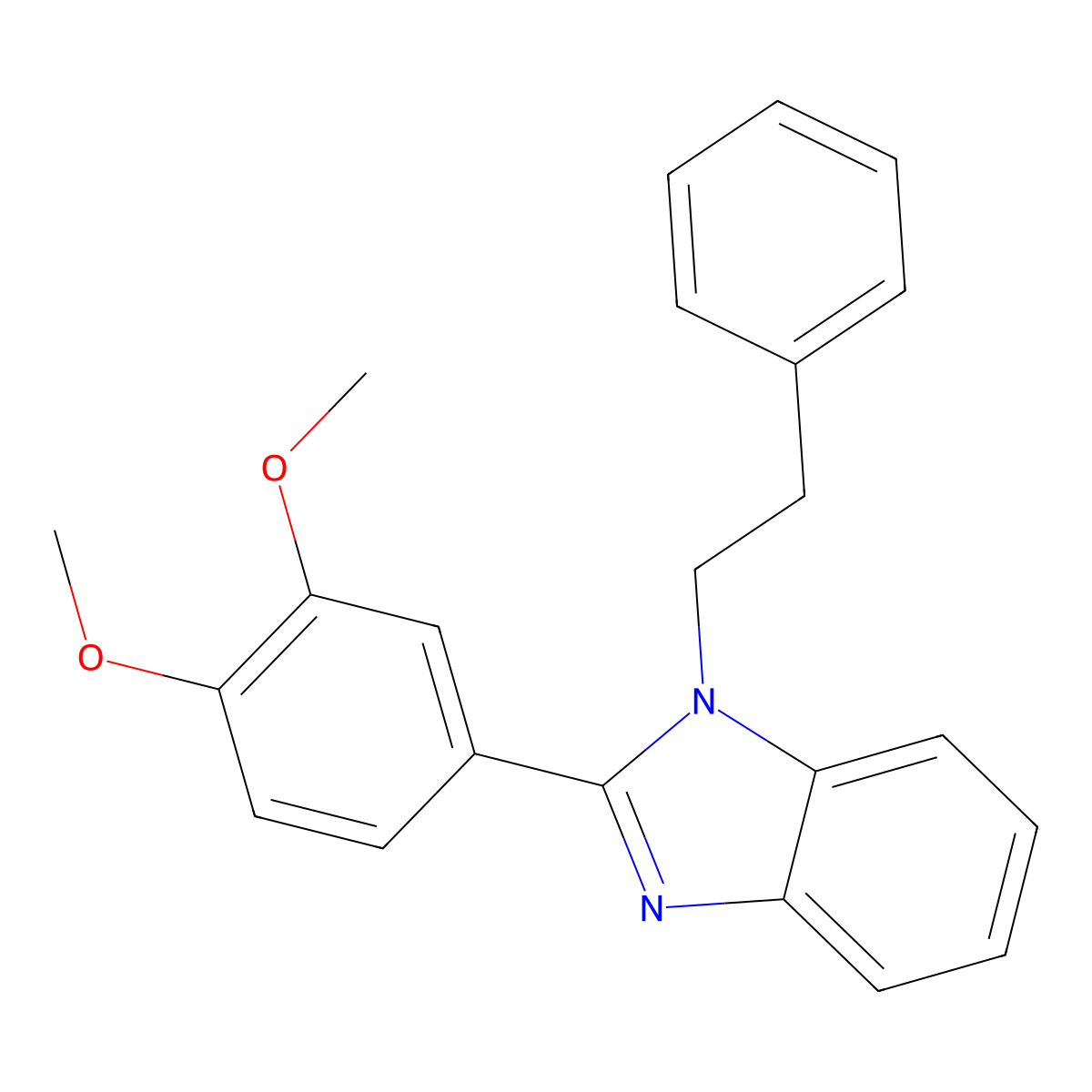 1,2-Dimethoxy-4-[1-(2-phenylethyl)benzimidazol-2-yl]benzene molecular structure, CAS 381205-54-5