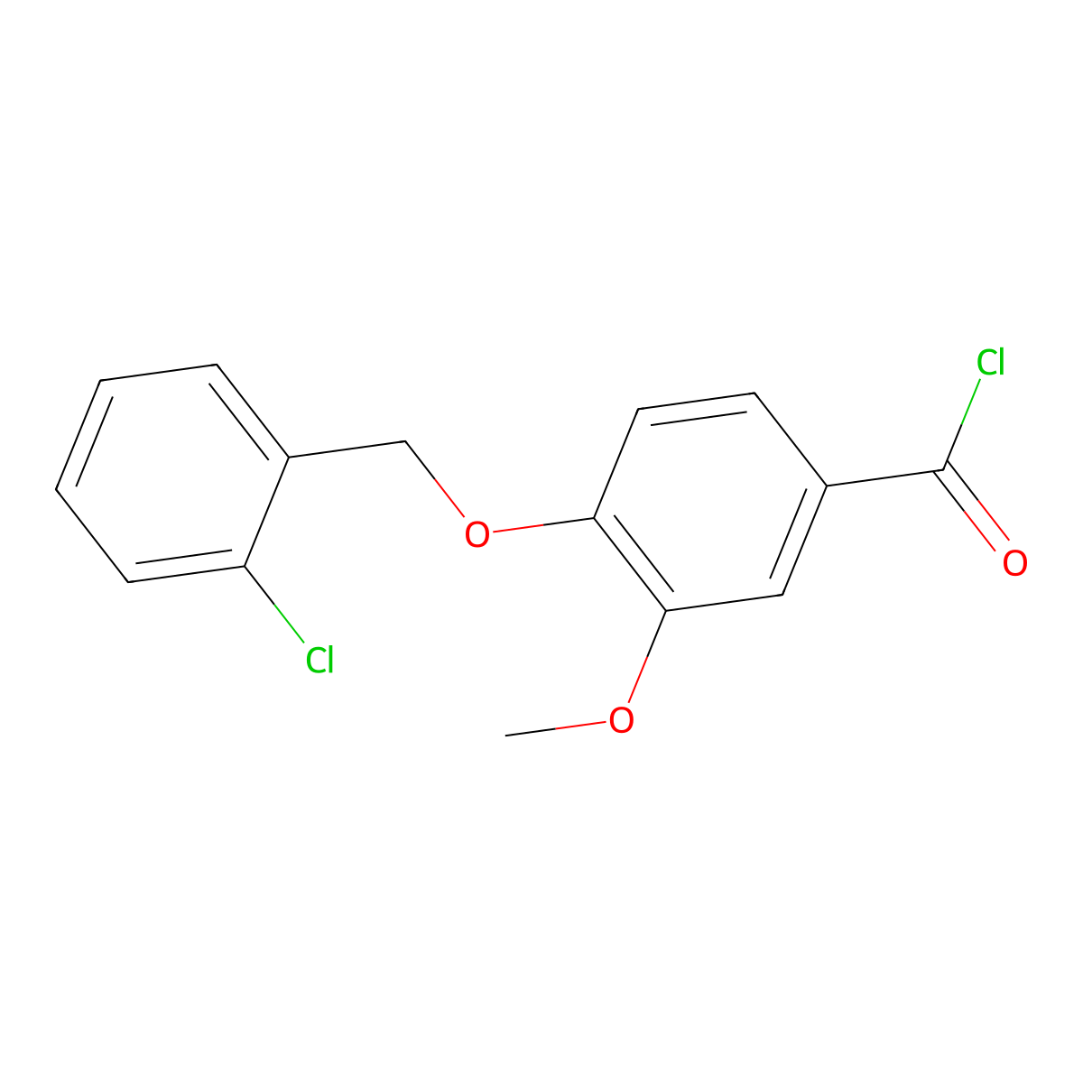 4-[(2-Chlorobenzyl)oxy]-3-methoxybenzoyl chloride molecular structure, CAS 381205-83-0