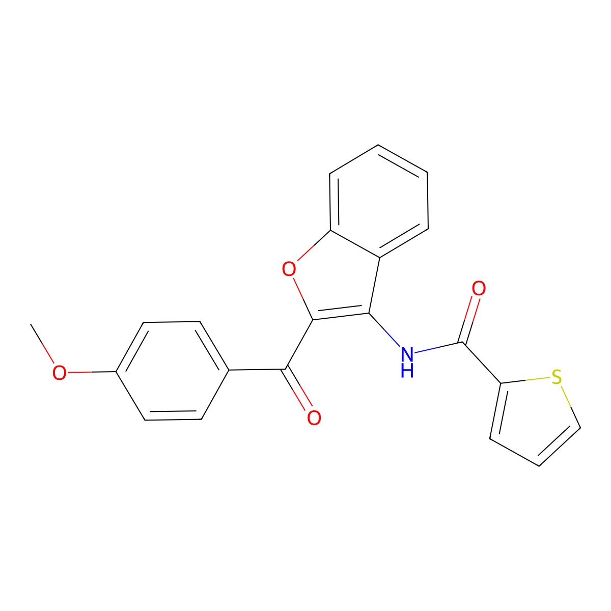 N-[2-(4-methoxybenzoyl)-1-benzofuran-3-yl]thiophene-2-carboxamide molecular structure, CAS 381205-85-2