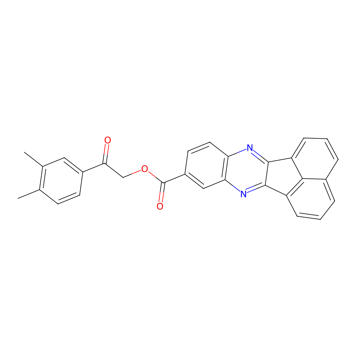 2-(3,4-Dimethylphenyl)-2-oxoethyl acenaphtho[1,2-b]quinoxaline-9-carboxylate molecular structure, CAS 381206-14-0