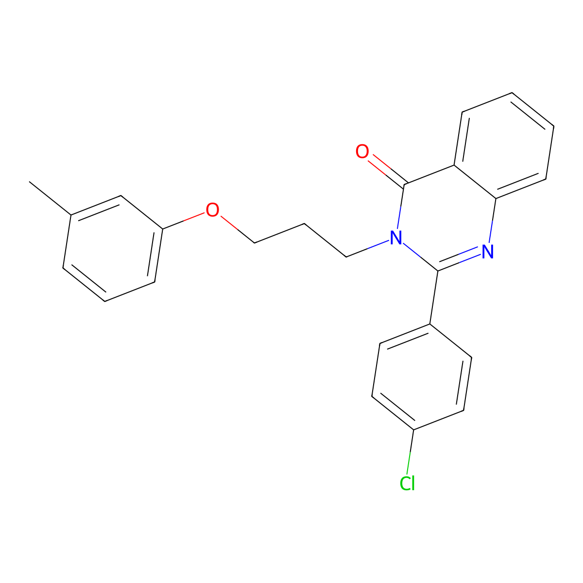 2-(4-Chlorophenyl)-3-[3-(3-methylphenoxy)propyl]quinazolin-4-one molecular structure, CAS 381206-90-2