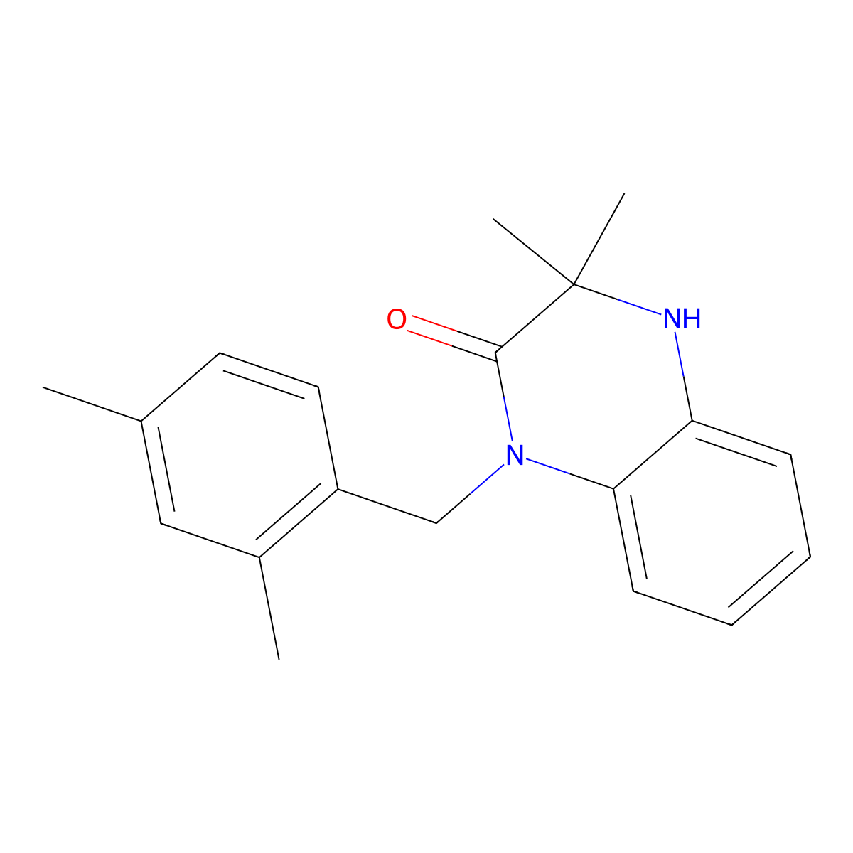 1-[(2,4-dimethylphenyl)methyl]-3,3-dimethyl-4H-quinoxalin-2-one molecular structure, CAS 381207-17-6