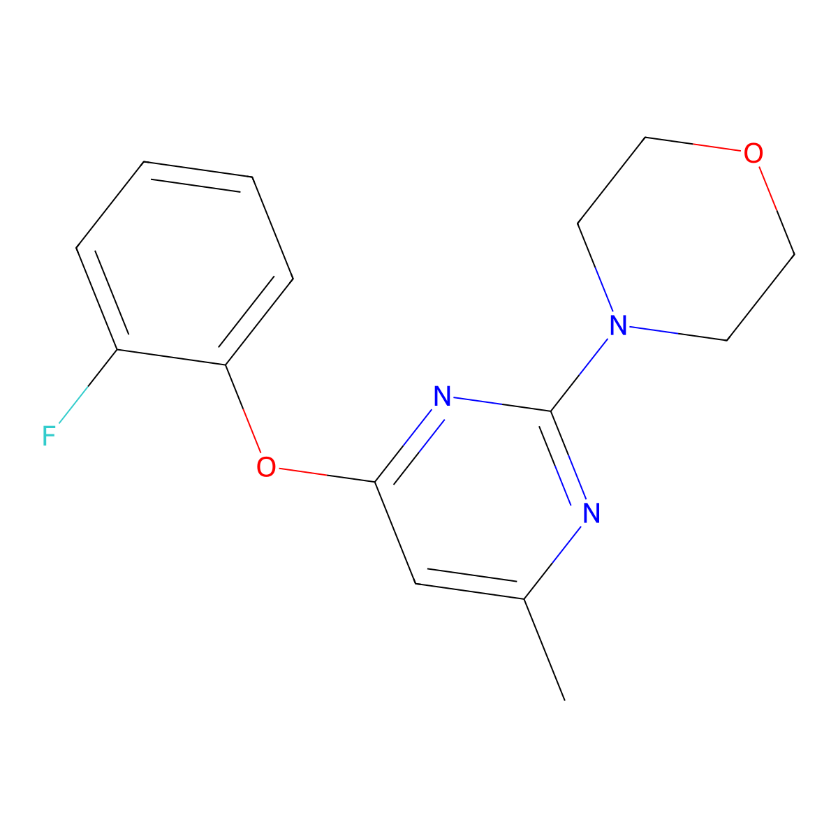 4-[4-(2-Fluorophenoxy)-6-methylpyrimidin-2-yl]morpholine molecular structure, CAS 381207-31-4
