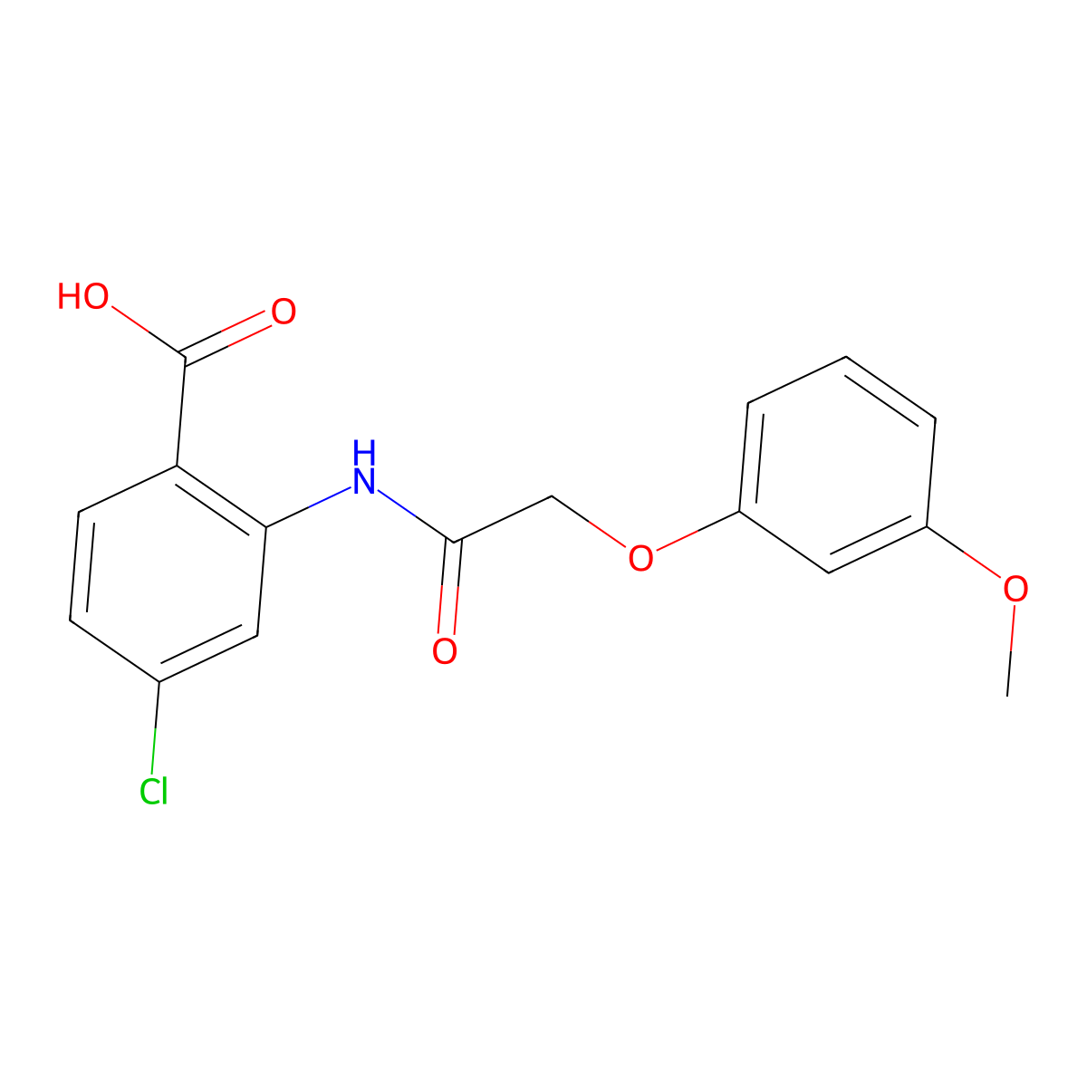 4-Chloro-2-{[(3-methoxyphenoxy)acetyl]amino}benzoic acid molecular structure, CAS 381207-94-9