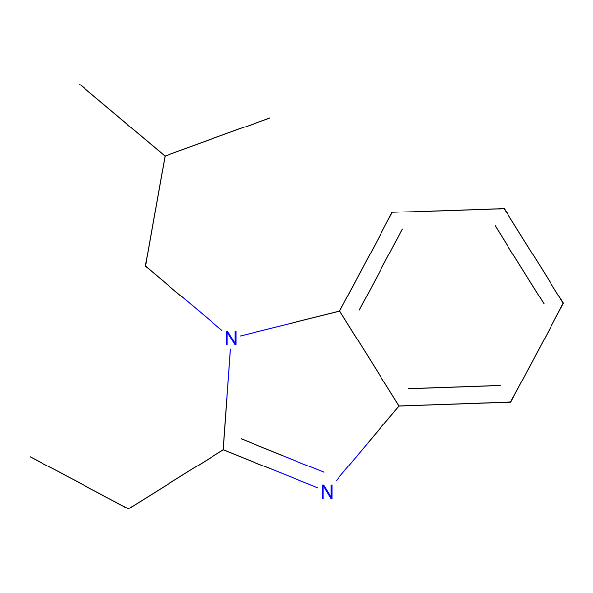 2-Ethyl-1-(2-methylpropyl)benzimidazole molecular structure, CAS 381208-17-9