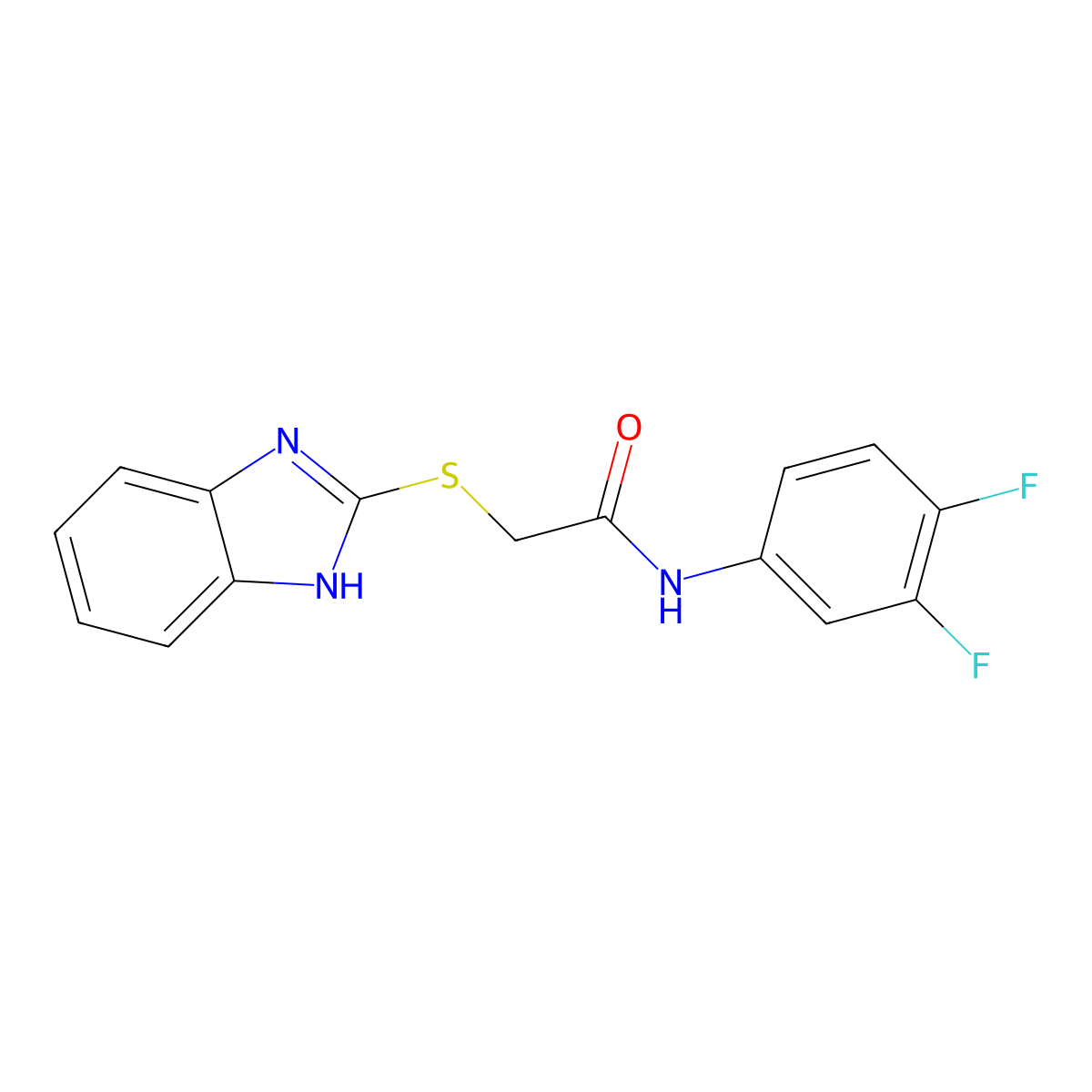 2-(1H-benzimidazol-2-ylsulfanyl)-N-(3,4-difluorophenyl)acetamide molecular structure, CAS 381208-18-0
