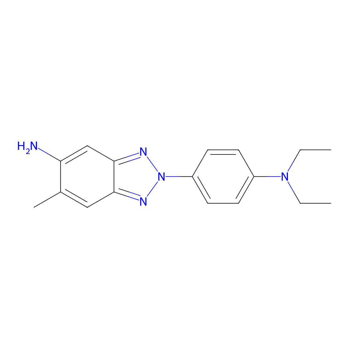 2-[4-(diethylamino)phenyl]-6-methyl-2H-1,2,3-benzotriazol-5-amine molecular structure, CAS 381208-40-8