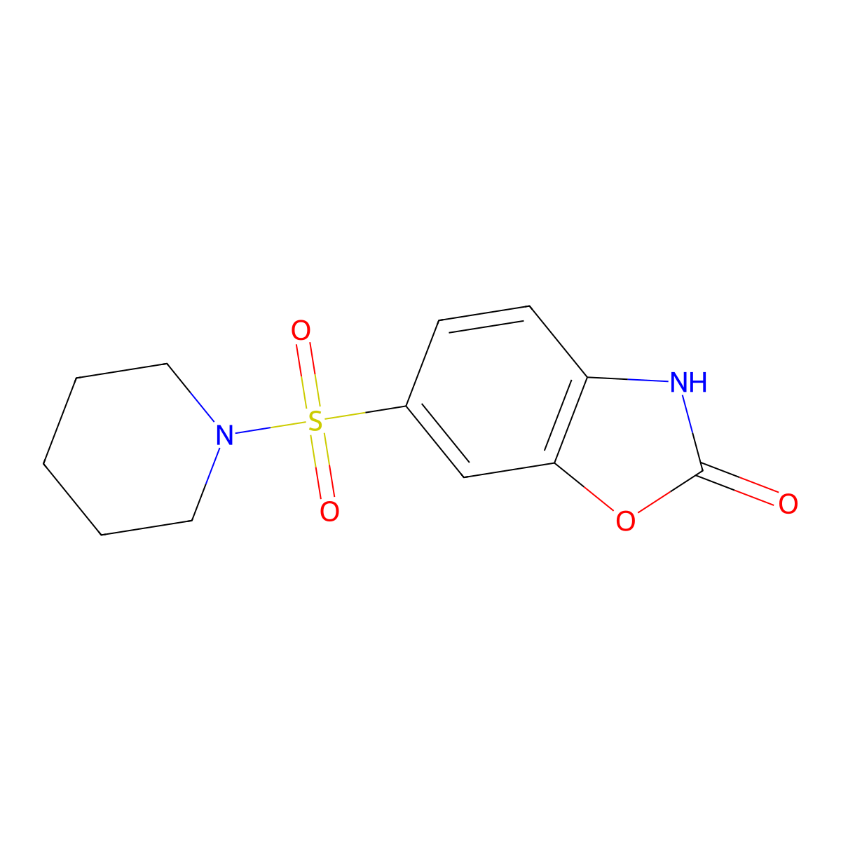 6-(Piperidine-1-sulfonyl)-3H-benzooxazol-2-one molecular structure, CAS 381208-51-1