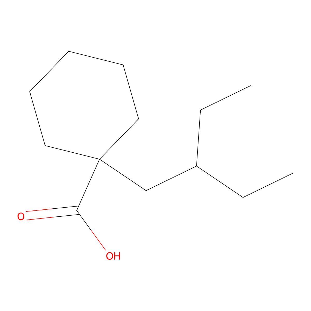 1-(2-Ethyl-butyl)-cyclohexanecarboxylic acid molecular structure, CAS 381209-09-2