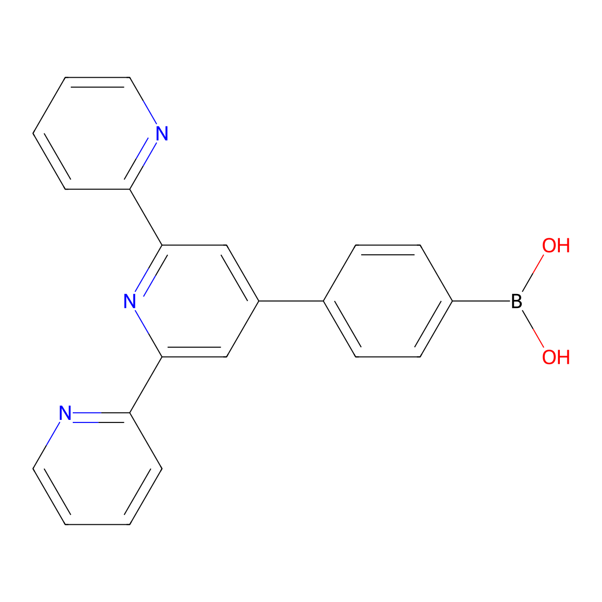 (4-([2,2':6',2''-Terpyridin]-4'-yl)phenyl)boronic acid molecular structure, CAS 381218-96-8