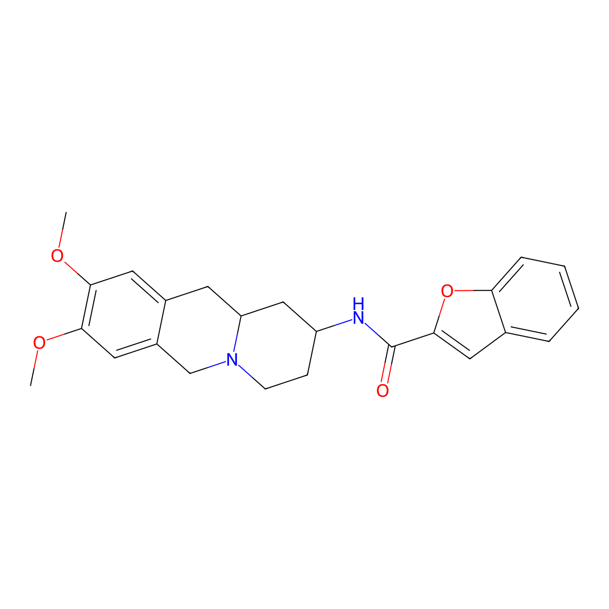 N-(8,9-Dimethoxy-1,3,4,6,11,11A-hexahydro-2H-benzo[B]quinolizin-2-YL)-benzofuran-2-carboxamide molecular structure, CAS 381220-66-2