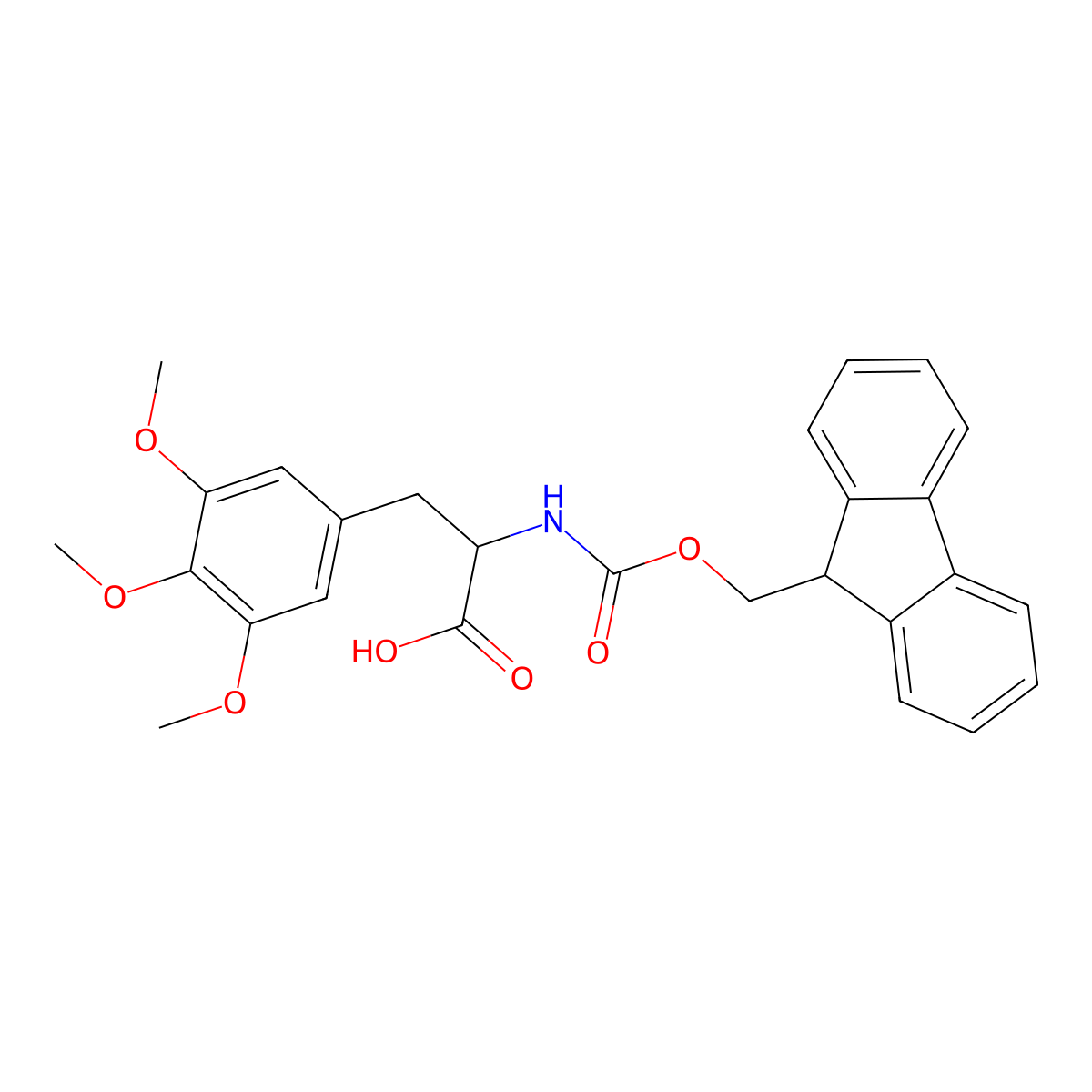 (2S)-2-({[(9H-fluoren-9-yl)methoxy]carbonyl}amino)-3-(3,4,5-trimethoxyphenyl)propanoic acid molecular structure, CAS 381222-53-3