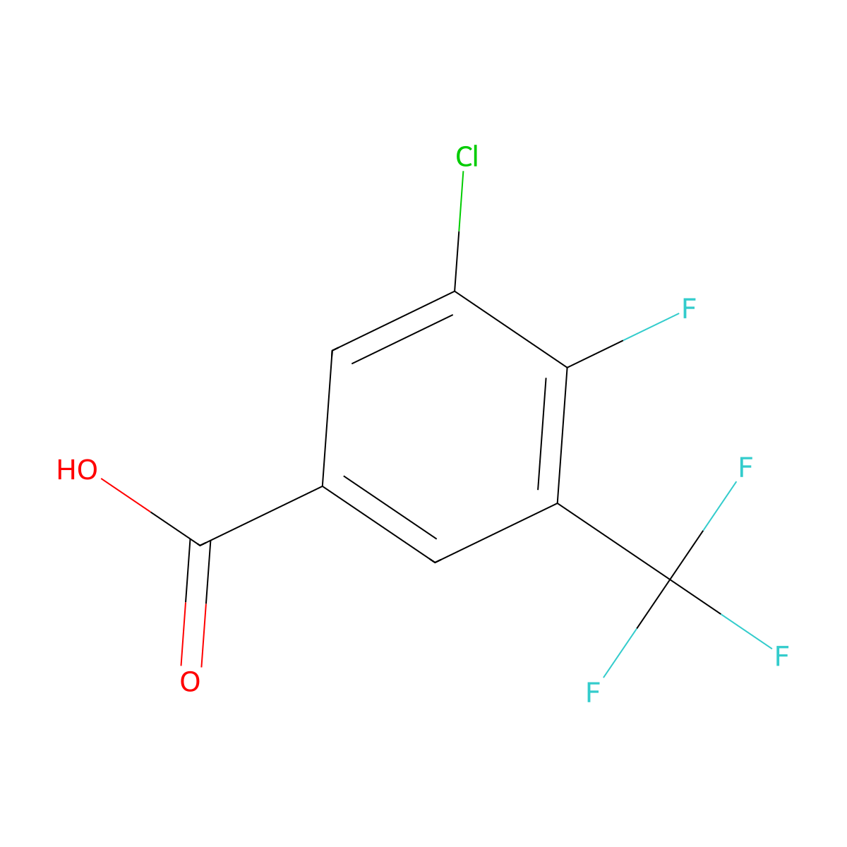 3-chloro-4-fluoro-5-(trifluoromethyl)benzoic Acid molecular structure, CAS 381229-48-7