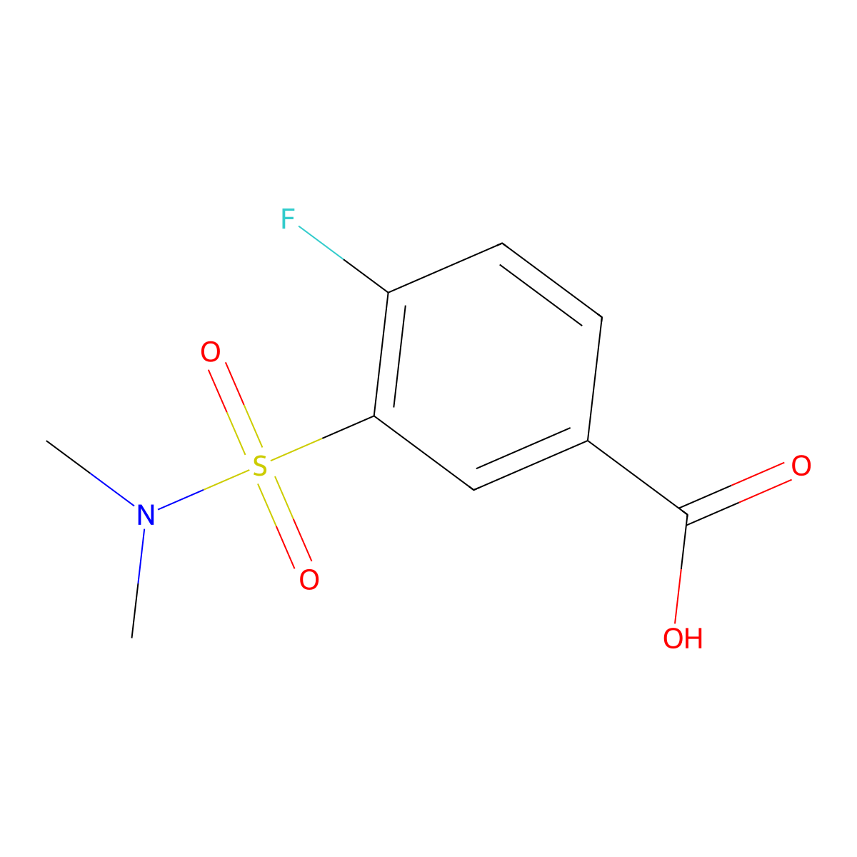 3-(Dimethylsulfamoyl)-4-fluorobenzoic acid molecular structure, CAS 381229-72-7