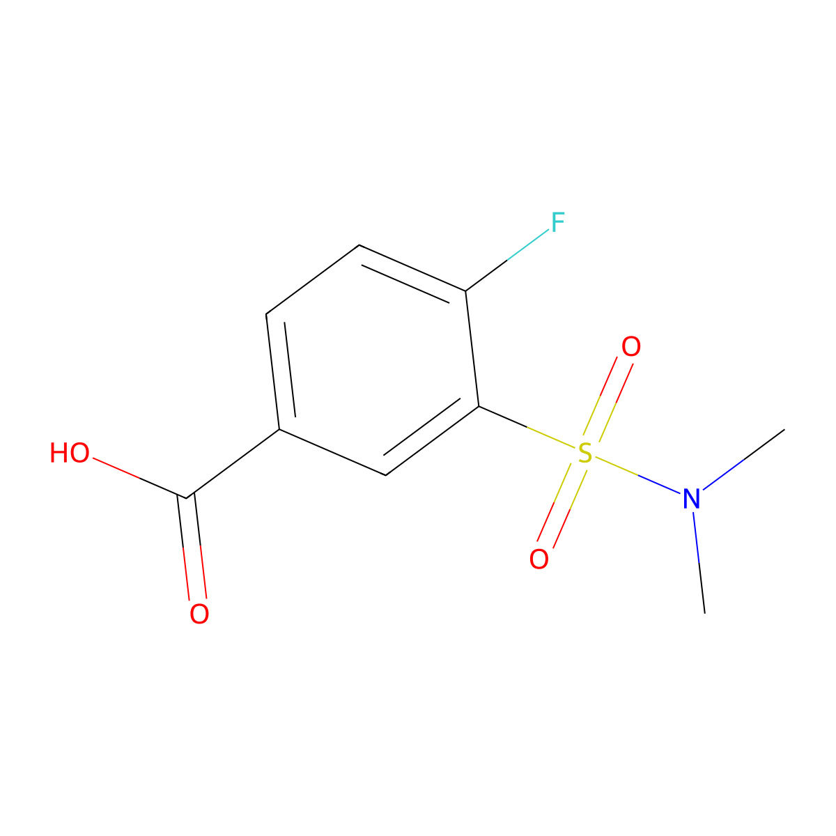 3-(Dimethylsulfamoyl)-4-fluorobenzoic acid molecular structure, CAS 381229-72-7