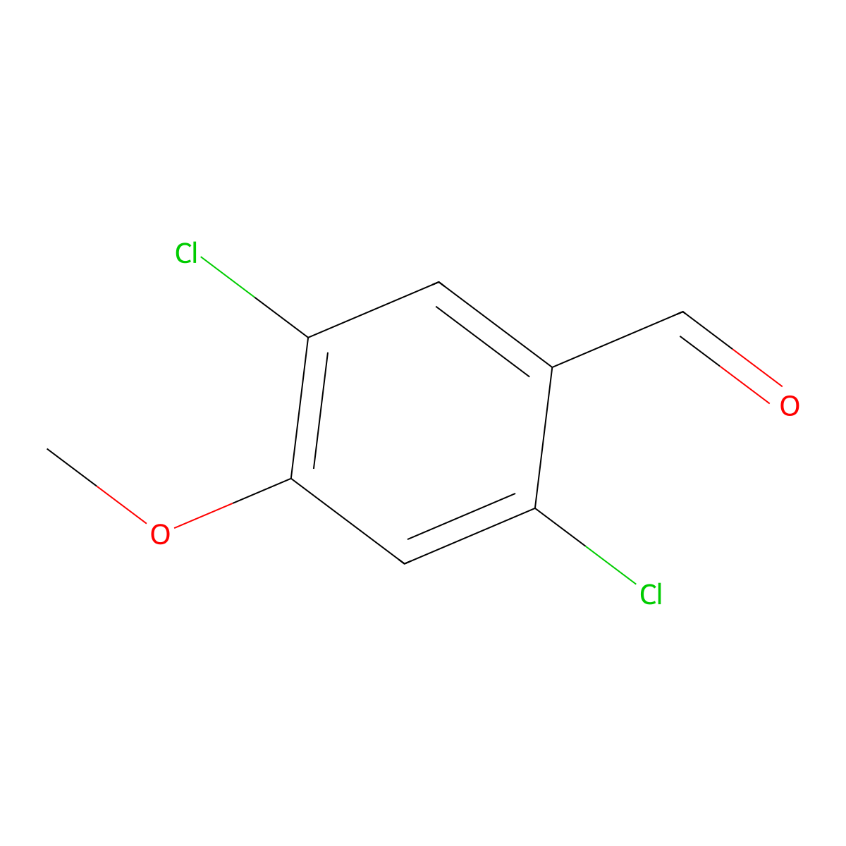 2,5-Dichloro-4-methoxybenzaldehyde molecular structure, CAS 381229-74-9